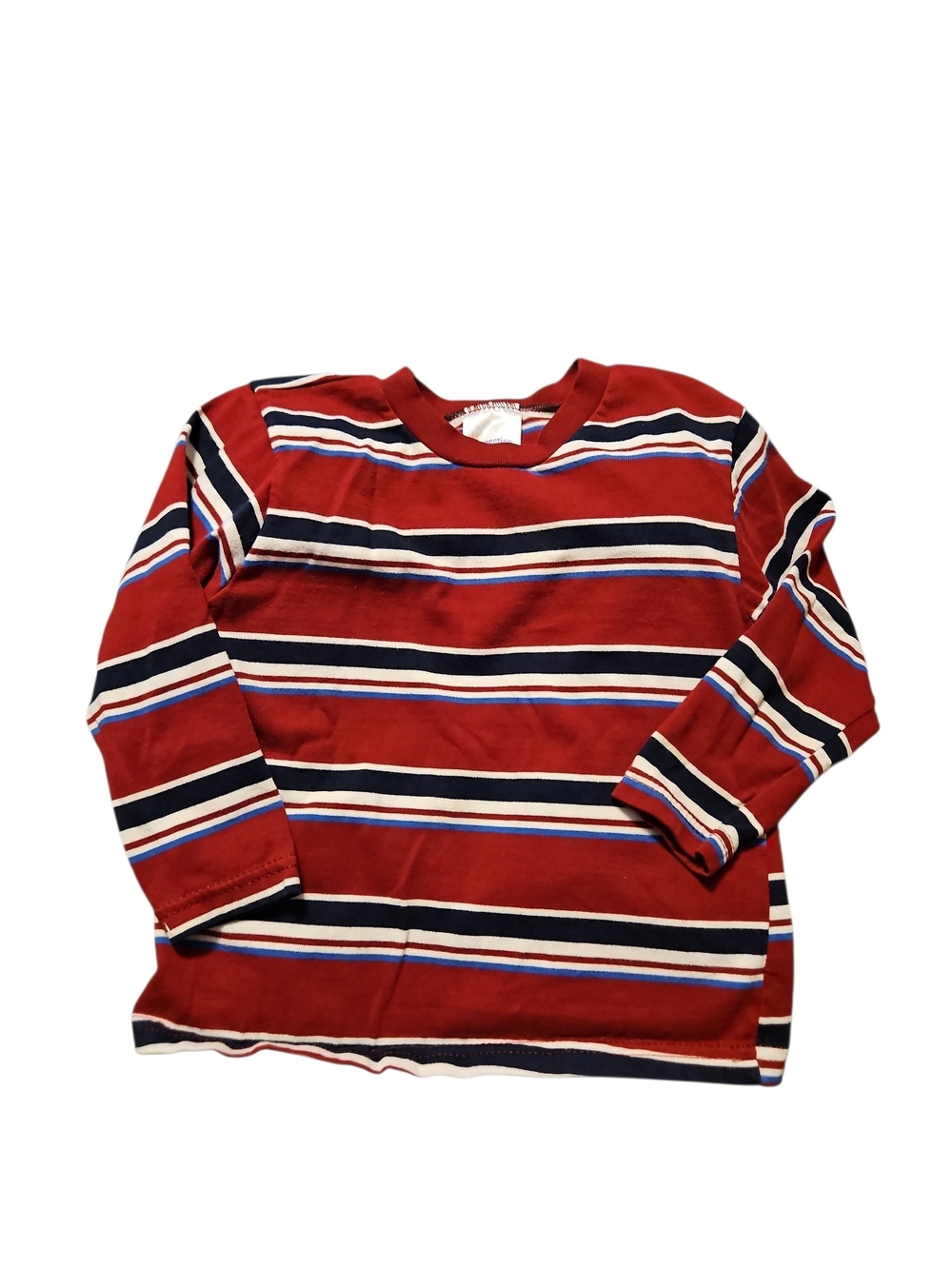 Kids Long Sleeve Red Blue Striped Tee Size 3t